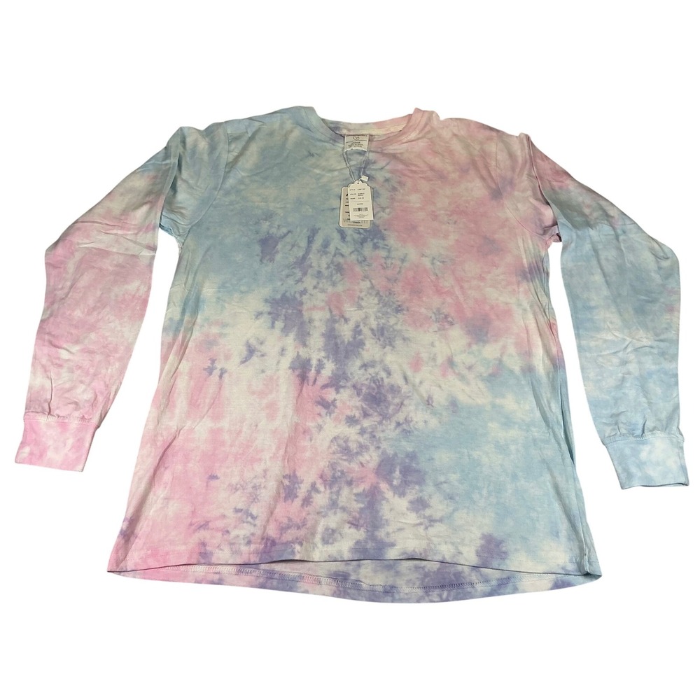 Dreamsicle Tie Dye Long Sleeve T Shirt Large Pastel Bubble Berry NWT